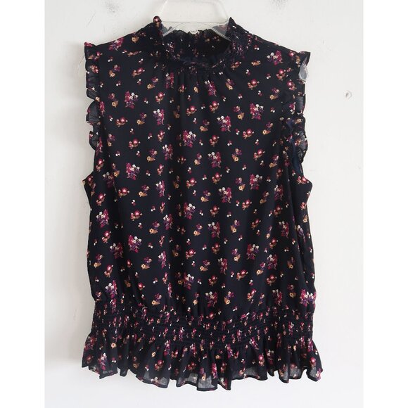 J.Crew Floral Ruffle Trim Sleeveless Blouse - Size 4 - Picture 1 of 8